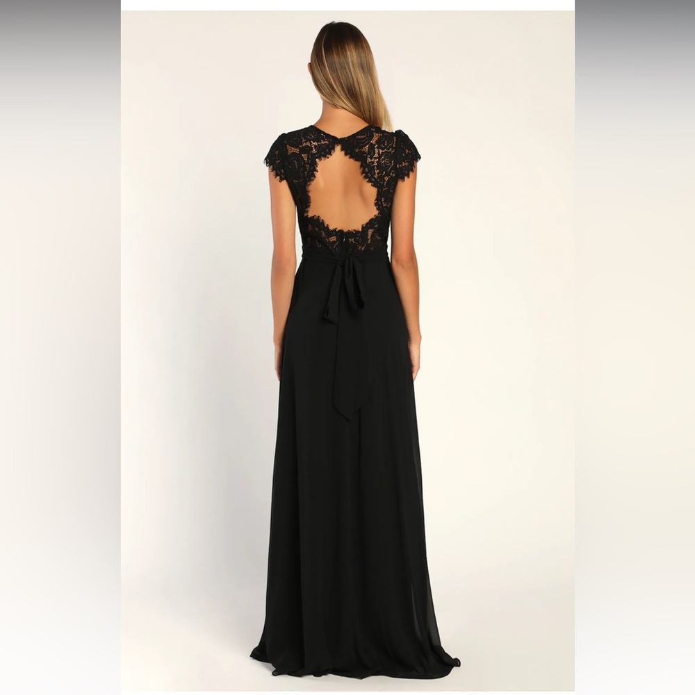 Lulus “Momentous Moments” Black Lace Backless Maxi Dress XS - Picture 2 of 7